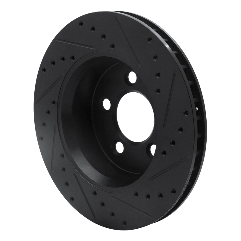 Dodge Nitro Brake Rotor (1) - Front Left - R1 Concepts - Drilled & Slotted - Black - `07-`12